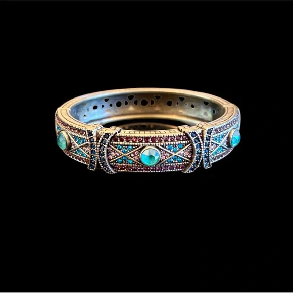 Heidi Daus Turquoise and Gold Swarovski Crystal Bracelet. NWOT - Picture 4 of 10